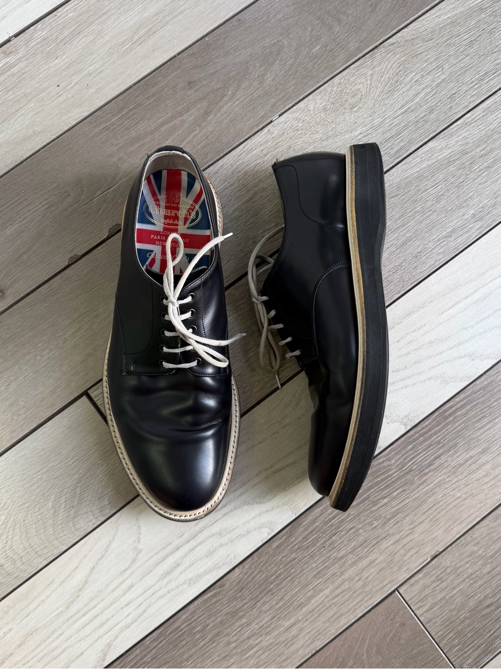 Church's Menâs Black Leather Derby Shoes